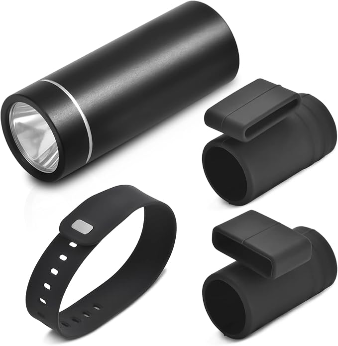 Mini Flashlight, Pocket Handheld Wrist Watch Flash Light, 200 Lumens Adjustable Brightness LED Torch, Powered Rechargeable Battery USB C Cable for Dog Walking Camping