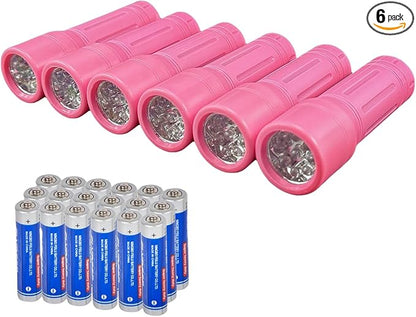 9-LED Mini Flashlight, Small Multicolor Flashlights with Lanyard, Batteries Included, for Hurricane Supplies Party Favors, Gift