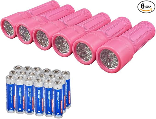 9-LED Mini Flashlight, Small Multicolor Flashlights with Lanyard, Batteries Included, for Hurricane Supplies Party Favors, Gift