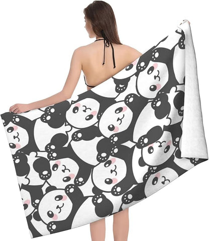 Microfiber Beach Towel Cute Baby Panda Oversized Large Sand Free & Quick Dry Lightweight Towel for Adults Womens Mens Travel Camping Gym Pool Swim