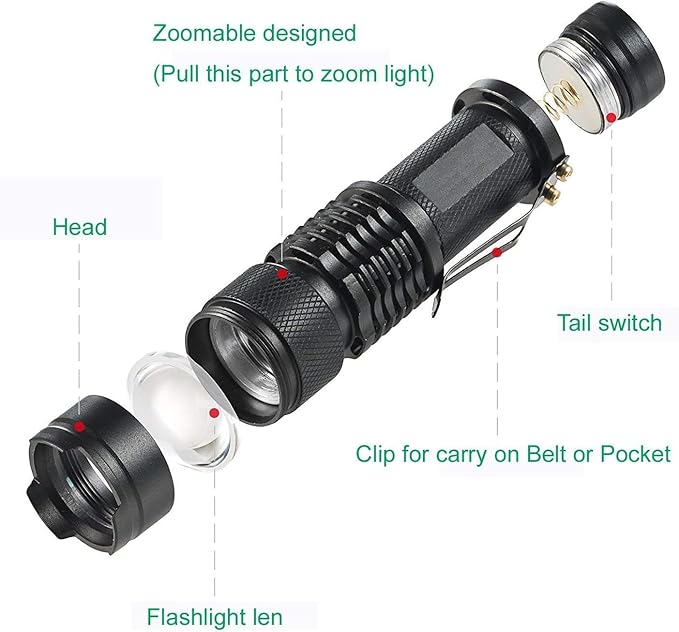 4 Pack Single Mode Red Light Flashlight, 1 Mode Red LED Flashlight Red Flashlight Torch, Red LED Red Light for Astronomy, Aviation, Night Observation