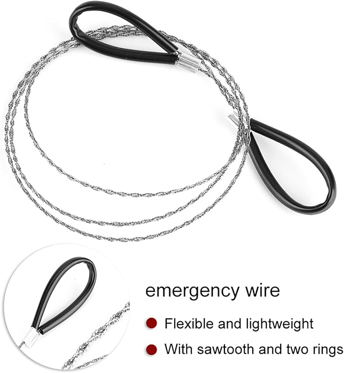 Emergency Wire, Outdoor Survival Wire Anti Rust Mini Stainless Steel with Ring Handle for Outdoor Camping Survival Tool Hunter