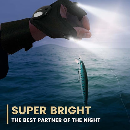 Gifts for Men LED Flashlight Gloves, Light Gloves for Fishing Camping Repairing, LED Gloves Unique Cool Gadget Tool