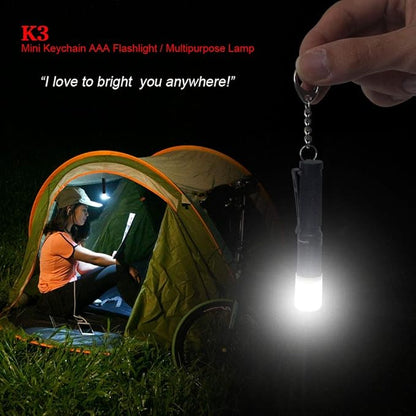 K3 Mini Small Keychain Flashlight with diffuser Bright 150 Lumens 3 Modes Multipurpose Waterproof for EDC,Reading,Dog Walk, Emergency (Black Red 2pcs)