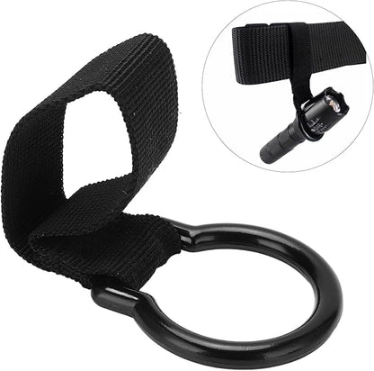 Flashlight Holder Nylon Flashlight Metal Ring Support Detachable Outdoor Torch Ring Holder Be Connected to the Vest All Molle Systems and Belts to Use for Camping