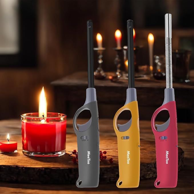 3 Pack Refillable Butane Lighter (No Butane Fuel Inside),Multi-Purpose Lighters for Camping Survival Hiking Fishing
