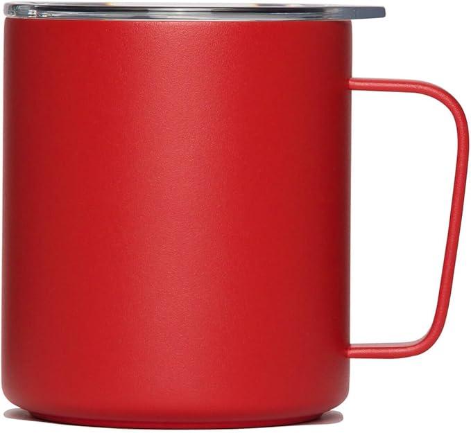 MiiR, Camp Cup, Vacuum Insulated, Splash Proof Press-Fit Slide Lid, Stainless Steel Construction, Canyon Red, 12 Oz