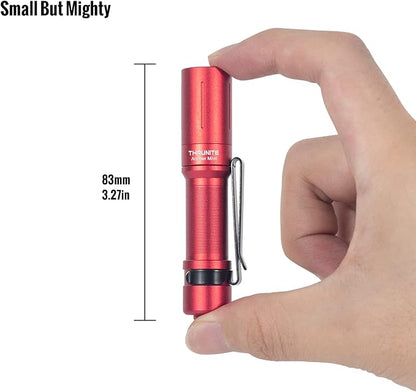 ThruNite EDC Flashlight Archer Mini, 405 Lumens Tail Switch LED Flashlight, USB C Rechargeable Little Pocket Penlight for Camping, Outdoor, and Emergency - Red Cool White