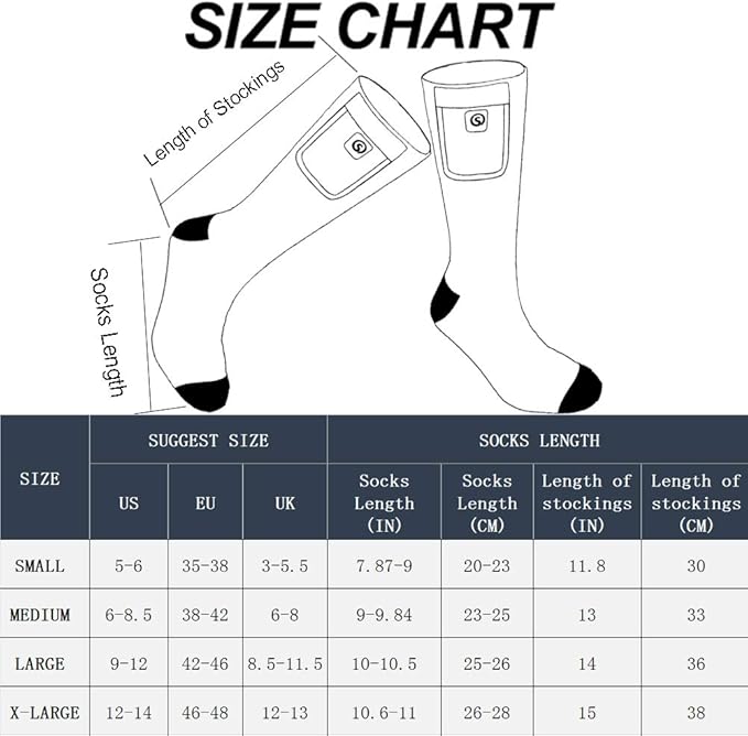 Heated Socks for Women Men,Foot Warmers Electric Rechargable Battery Heating Socks,Winter Cold Feet Hunting Ski Camping Hiking Riding Motorcycle Snowboating Thermal Warm Socks