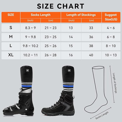 Heated Socks for Women Men Rechargeable Washable, Battery Electric Heated Socks Foot Warmers with APP Control for Skiing Hunting Riding Camping Fishing Hiking Outdoor Work