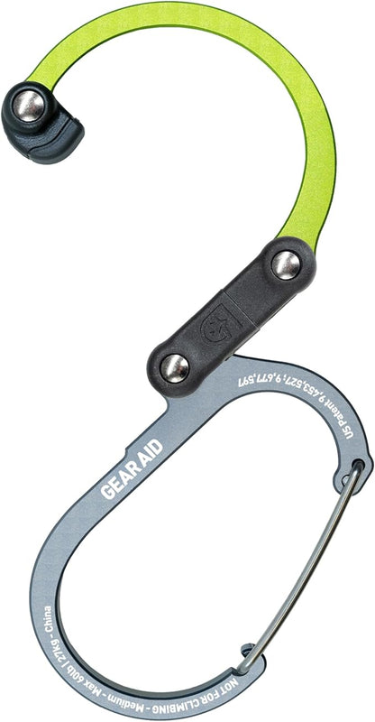 GEAR AID HEROCLIP 360° Swivel Carabiner Gear Clip and Hook (Medium) for Camping, Backpack, Suitcases and Garage Organization