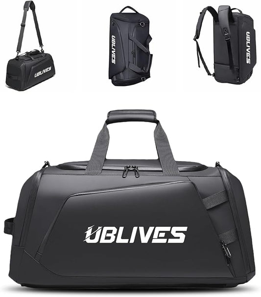 Gym Duffel Bag for Men Women with Shoe Compartment, Waterproof Sports Crossbody Bag Backpack with Dry and Wet Seperation for Travel Sports Yoga Fitness Workout