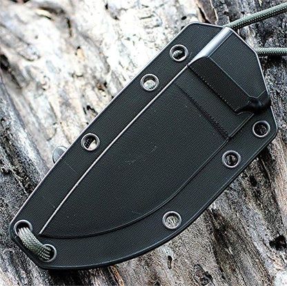 ESEE Knives 3P-MB Fixed Blade Knife w/Molded Polymer Sheath & MOLLE Back (Modified Pommel/Black Blade/Black Sheath)
