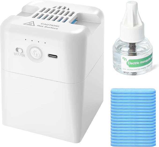 Mosquito Repellent Outdoor Patio, Rechargeable Indoor Mosquito Repeller with 20' Mosquito Protection Zone, For Camping