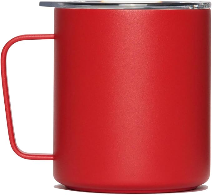 MiiR, Camp Cup, Vacuum Insulated, Splash Proof Press-Fit Slide Lid, Stainless Steel Construction, Canyon Red, 12 Oz