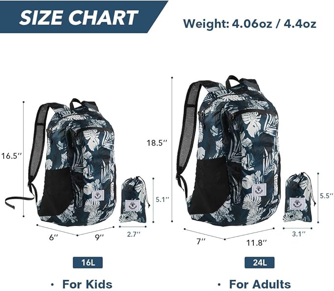 4Monster Hiking Daypack,Water Resistant Lightweight Packable Backpack for Travel Camping Outdoor