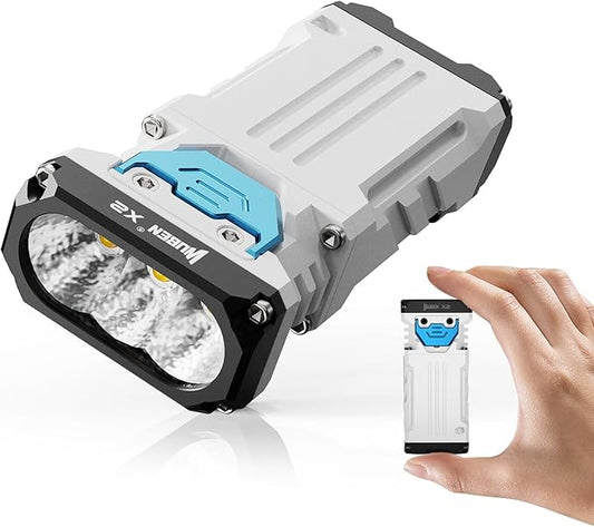 WUBEN X2 Rechargeable Flashlights 1800 Lumens EDC Flashlight, Super Bright Powerful Small Pocket Tactical Flashlight, 6 Modes Mini Brightest Flashlight for Camping, Outdoor, and Emergency (White)