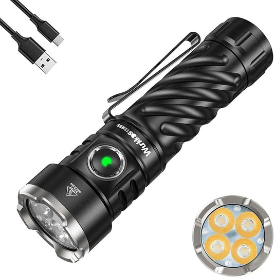 Wurkkos Rechargeable LED Flashlight, TS26S 3100 High Lumens Magnetic Flashlights with Memory Function 191 Meters 5000K Boost Constant Current,IP68 Waterproof for Emergency,Dog Walking,Camping