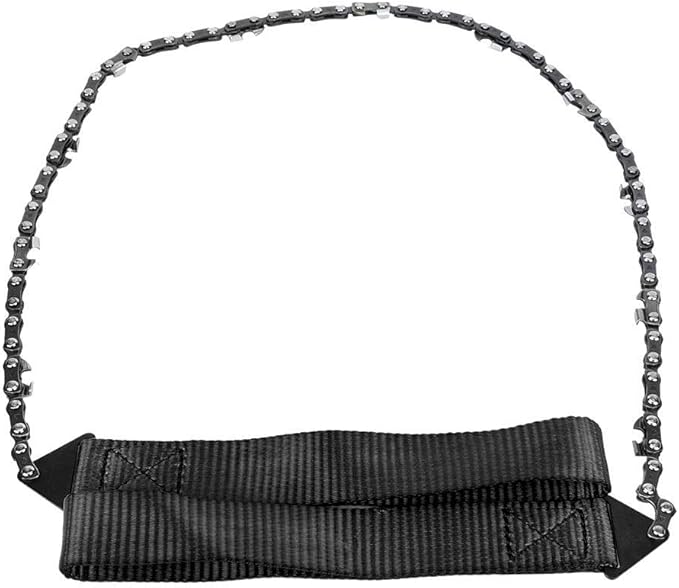 Manual Portable Folding Hand Chainsaw Gear Outdoor Kits for Camping Hiking Survival (Black)