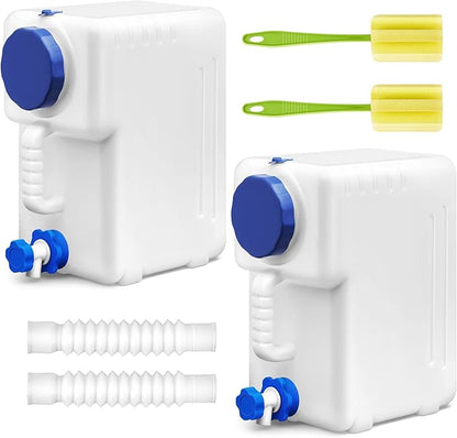 2 Pcs Portable Water Container with Spigot Water Storage Containers Camping Drinking Water Storage Jug for Outdoor Picnic Hiking Travel Car Driving Home Emergency Reservoir 4 Gallon/15L
