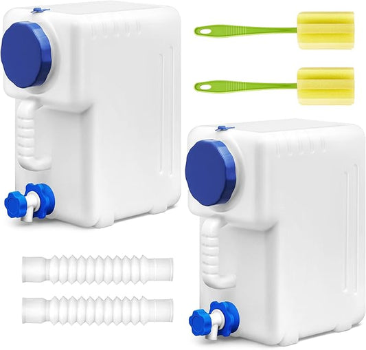 2 Pcs Portable Water Container with Spigot Water Storage Containers Camping Drinking Water Storage Jug for Outdoor Picnic Hiking Travel Car Driving Home Emergency Reservoir 4 Gallon/15L