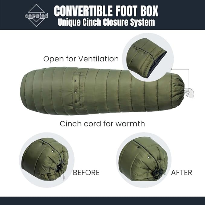 Onewind Hammock Top Quilt with Footbox, Lightweight and Portable Sleeping Quilt Camping Sleeping Bag for Backpacking and Hiking