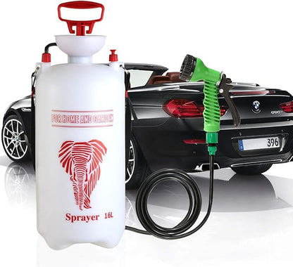 CLICIC 4.2 Gallon Pressure Sprayer with 7 Spray Modes, Camping Shower with Removable Hose and Shower Head for Camping Outdoor Traveling Hiking and Pet Bath