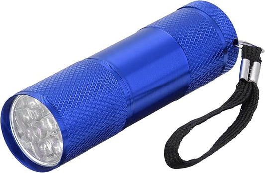 PATIKIL 9 LED Mini Flashlights, Aluminum Pocket Flashlight Torch with Lanyard for Camping, Hiking, Outdoor Emergencies, Blue