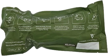 CareTac 6" Israeli-Style Emergency Trauma Compression Bandage – Elastic Pressure Wound Dressing, Sterile & Vacuum-Sealed for Bleed Control, Combat, Tactical First Aid Kit, Medical IFAK & Military 10pk