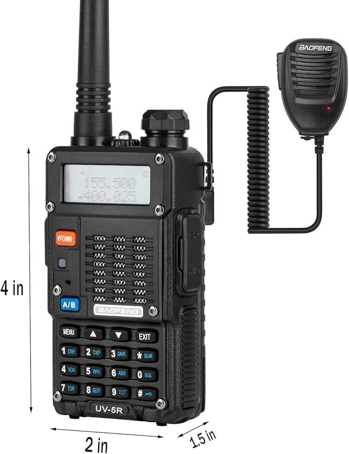 Ham Radio, BaoFeng UV-5R Pro 8W Walkie Talkies, Handheld Dual Band Two Way Ham Radios Long Range with Rechargeable Battery, Earpieces, Mic, Antenna and Programming Cable (2 Pack)