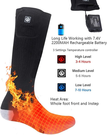 Heated Socks Men Women Battery Sock for Cold Feet Thermal Electric Socks for Camping Winter Footwarmers