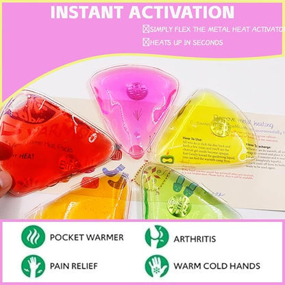 5 Pcs Reusable Snap Heat Pack,Hand Warmers Click,Pouch Gel Hand Warmers Cute Long Lasting Warmth for Camping, Outdoor,Hand Warmers Boil Click Heat Pocket Hand Warmer