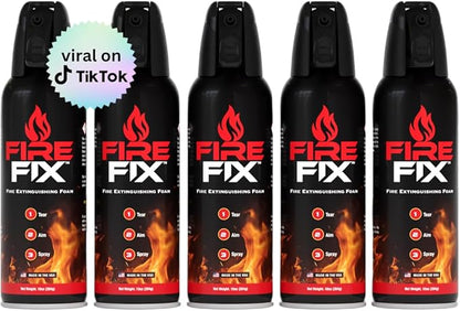 Fire Extinguisher for Home 5-Pack | Made in USA | Emergency Fire Spray Foam for Apartment, Boat, Camping, Car, House, Kitchen & Vehicle | Safety & Survival | Compact, Small, Safe & Easy Use
