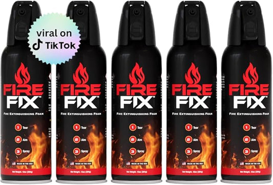 Fire Extinguisher for Home 5-Pack | Made in USA | Emergency Fire Spray Foam for Apartment, Boat, Camping, Car, House, Kitchen & Vehicle | Safety & Survival | Compact, Small, Safe & Easy Use