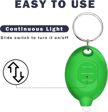 Mini LED Green Light Keychain Flashlight, Small Keychain Flashlight 12 Lumen Portable Pocket Flashlight, Ultra Bright Micro LED Flashlight Green Light Flashlight with Green Shell (6PCS)
