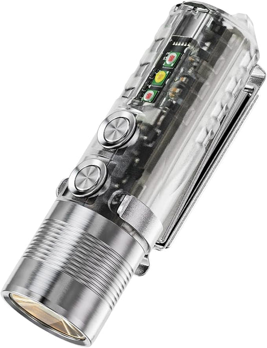 RovyVon A28 G2 EDC Flashlight with Red and White Side Light,1000 Lm Rechargeable,Water Resistant,EDC Pocket Flashlight for Camping and Everyday Carry