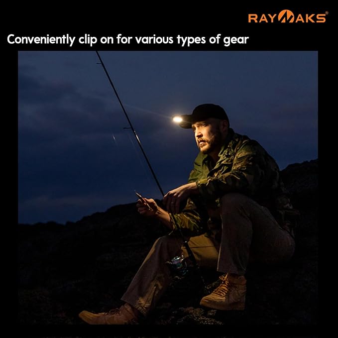 Ultra Bright 200 Lumen LED Caplight, Lightweight Cap Light, Clip on Hat Light, Rechargeable Micro USB, Waterproof, Durable, Best for Camping, Hiking, Running, Fishing CapRayO D2C