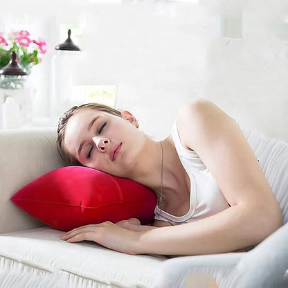 4Pack Ultralight A4 Size Inflatable Travel Pillow, Small Squared Flocked Fabric Air Pillow for Traveling, Holiday Trip, Hiking, Camping,Napping,Neck Lumbar Support(Gray,Sky Blue,Red,Deep Blue)