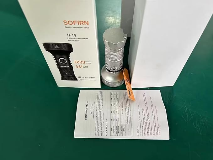 sofirn IF19 Small Flashlight Rechargeable 2000 Lumens, Flashlight Super Bright with SST40 LED, TIR Lens, for Emergency, Outdoor Rescue, Searching, Camping, Hiking