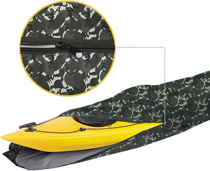 i COVER 16ft Kayak Cover- Water Proof Heavy Duty Kayaks/Canoe Covers Fits Canoes or Paddleboards up to 16ft Long and Beam Width up to 36in, Camo