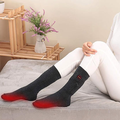 LPCRILLY Rechargeabel Electric Heated Socks ,3.7V Lower Safety Voltage Battery Powered Heating Hosiery For Men and Women, Riding Motorcycle and Bicycle Camping Hiking Fishing Skiing In Cold Winter Thermal socks foot warmer