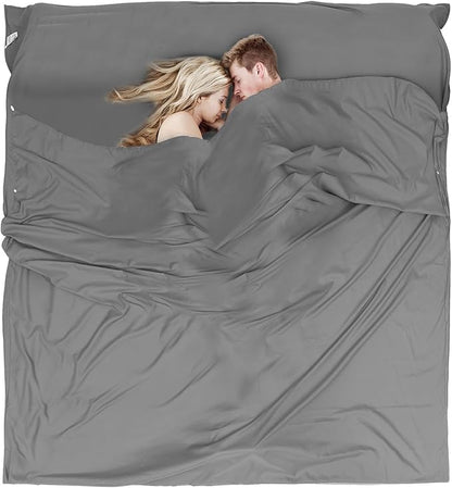Sleeping Bag Liner - Travel Sheets for Hotel, Portable & Comfortable & Quick-Drying Adult Sleep Sack for Camping, Business Trips, Traveling, Hostel