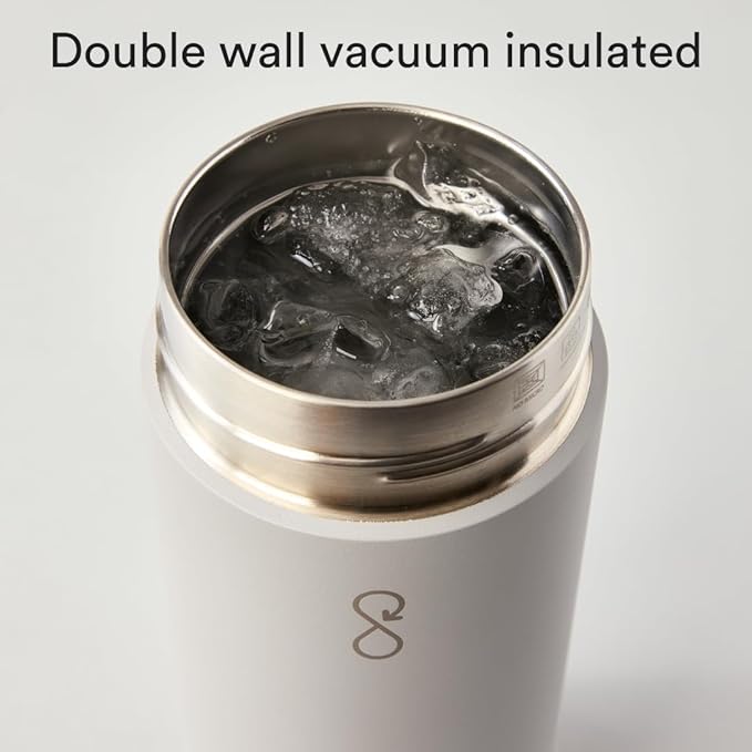 Ocean Bottle - Recycled Stainless Steel Drinks Reusable Water Bottle - Eco-Friendly & Reusable - Rock Grey - 34 oz