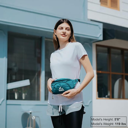 TORCH Mens Fanny Pack Crossbody - Waist Bag for Women with Compass Survival, Small Lightweight Bum Bag for Walking, Jogging, Running, Travelling - Vallejo (Tosca)