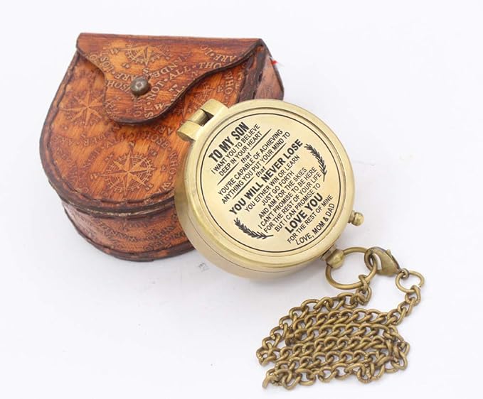 Engraved Compass to Son, Dad to Son Compass, Mom to Son Compass, I Love You Gifts from a Mom/Dad to Son, Son Birthday Gifts, Graduation Day Gifts for Son, Confirmation Gifts for Son