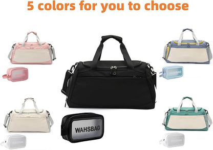Male/Female Universal Gym Bag,Waterproof Sports Handbag,Dry Wet Separate Weekender Travel Duffel Bag with Shoes Compartment,for Swimming,Yoga,Gym,Travel,Exercise etc. (Pink)