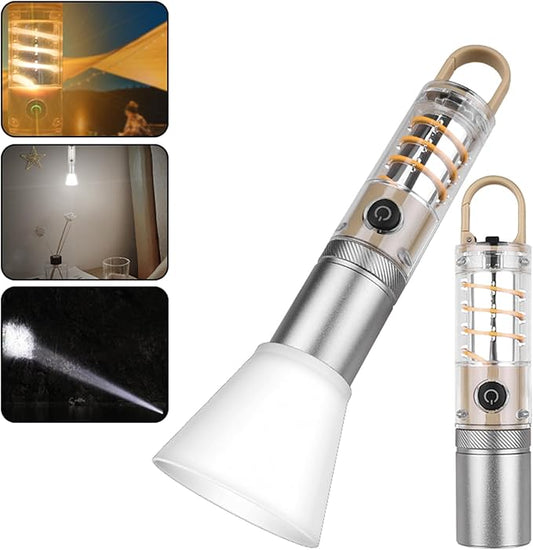 Rechargeable High Lumens Tactical LED Flashlight - 5 Lighting Modes, Zoomable, Waterproof, Powerful, Super Bright - Ideal for Camping, Travel,Emergencies, and Home Use.