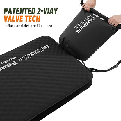 Self Inflating Sleeping Pad, 4in Ultra-Thick Foam Camping Mattress with Air Pump Sack Small Single Size, Sleeping Mats for Adults Inflatable Camping Pad, Single Bed, Travel, Car, Tent, Home, Black7