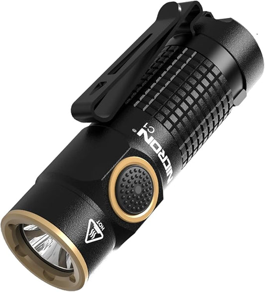 NICRON 1200 Lumens EDC Flashlight with Magnet, Type-C Rechargeable Pocket Light Compact High Lumens Handheld Light, C1 Mini Flashlight 7 Modes for Outdoor Camping, Hiking (Black)