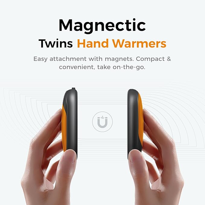 OCOOPA 2in1 Magnetic Rechargeable Hand Warmers, Electric Pocket-Sized Handwarmers, Light Sleek Stylish, UL Certified, 3 Heat Settings, Electronic Gifts for Men, Women Purse Must Haves, UT3 Lite